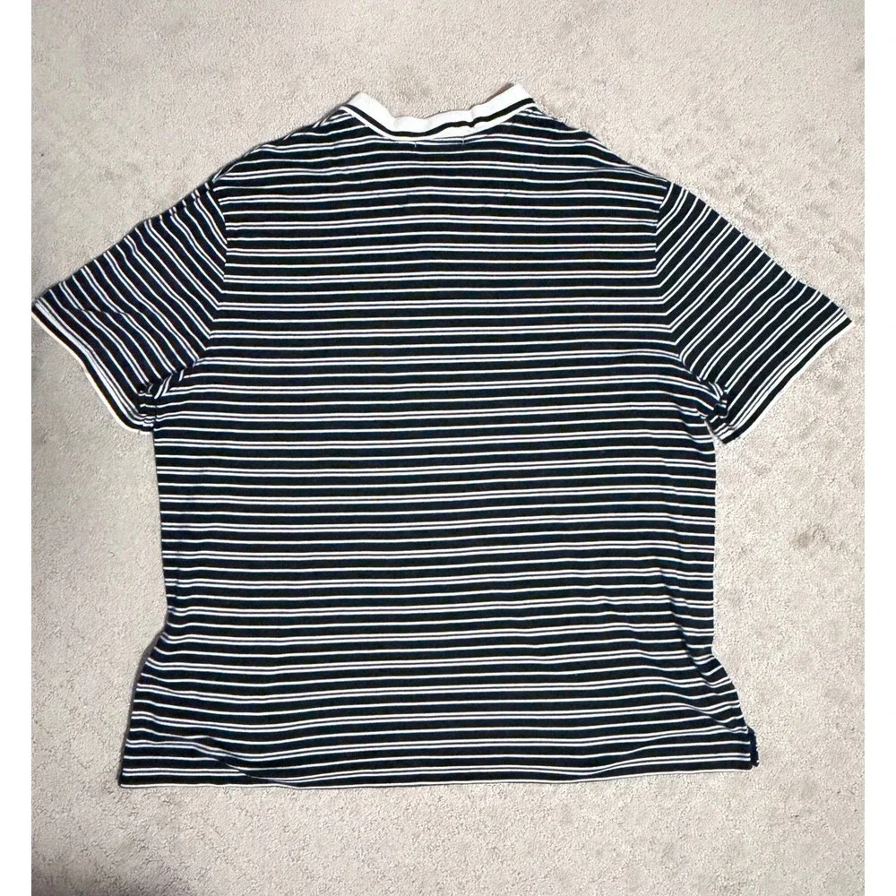 Banana Republic Black and White Strip Polo Shirt